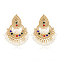 Indian Earrings for Women Trend Ethnic Gold-plated Alloy Rhinestones Pearl Tassel Statement Earrings