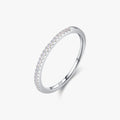 925 Sterling Silver Simple Slim Crystal Rings Fashion Delicate Eternity Rings for Women