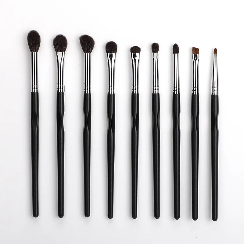 Wholesale Copper Ferrule Top Quality Eye Brushes Private Label 9 Pcs Blending Eyeshadow Brush Set