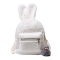 Cute Bunny Rabbit Ears Plush Backpack for Girls Mini Solid Color Furry Bag with Comfortable Fur for Kids