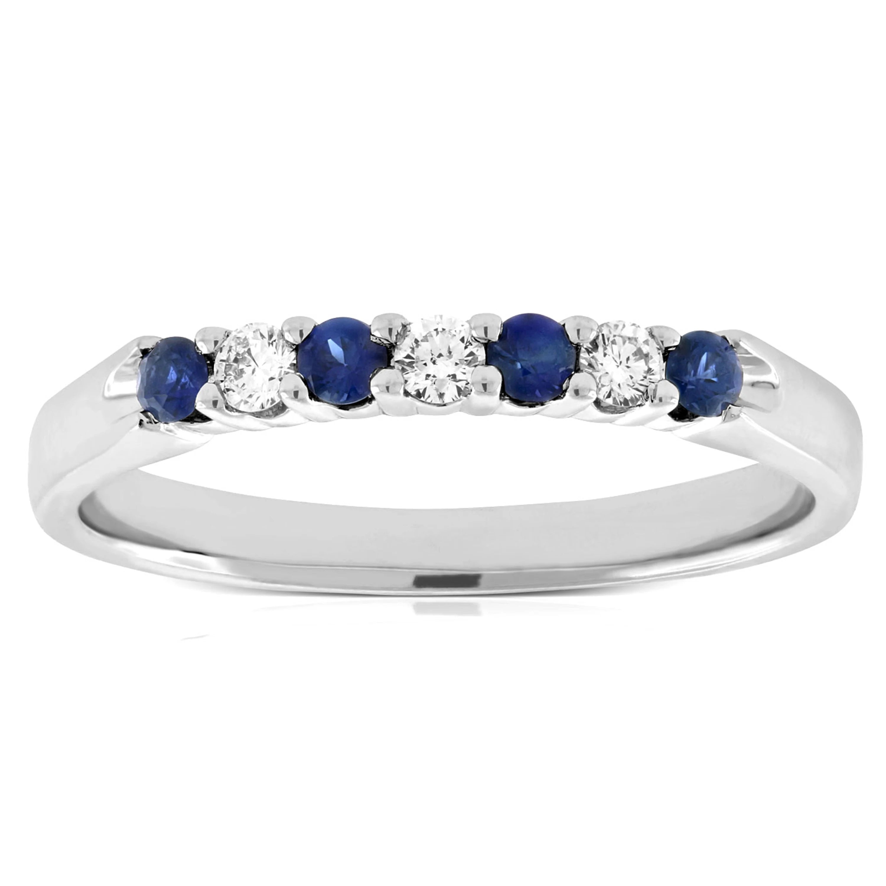 Promise Ring 925 Sterling Silver Six Stones Sapphire Jewelry CZ Engagement Oval Cut Natural Ring
