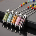 DIY Natural Crystal Crushed Stone Seven Chakra Energy Wishing Bottle Pendulum decorative stones gift