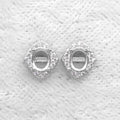 Sterling Silver 4*5mm Semi Mount Stud Earrings Empty Support Blank Claws Setting S925 Base Without Center Stone for DIY Inlay