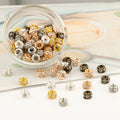 8/10mm Metal Round Loose Beads Big Hole White Rhinestone Crystal Spacer for Bracelet Making DIY