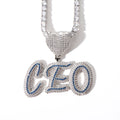 Custom Name Pendant Necklace Personalized Hip Hop Iced Heart Letter Mixed Brush Font Color for Wedding Engagement or Party