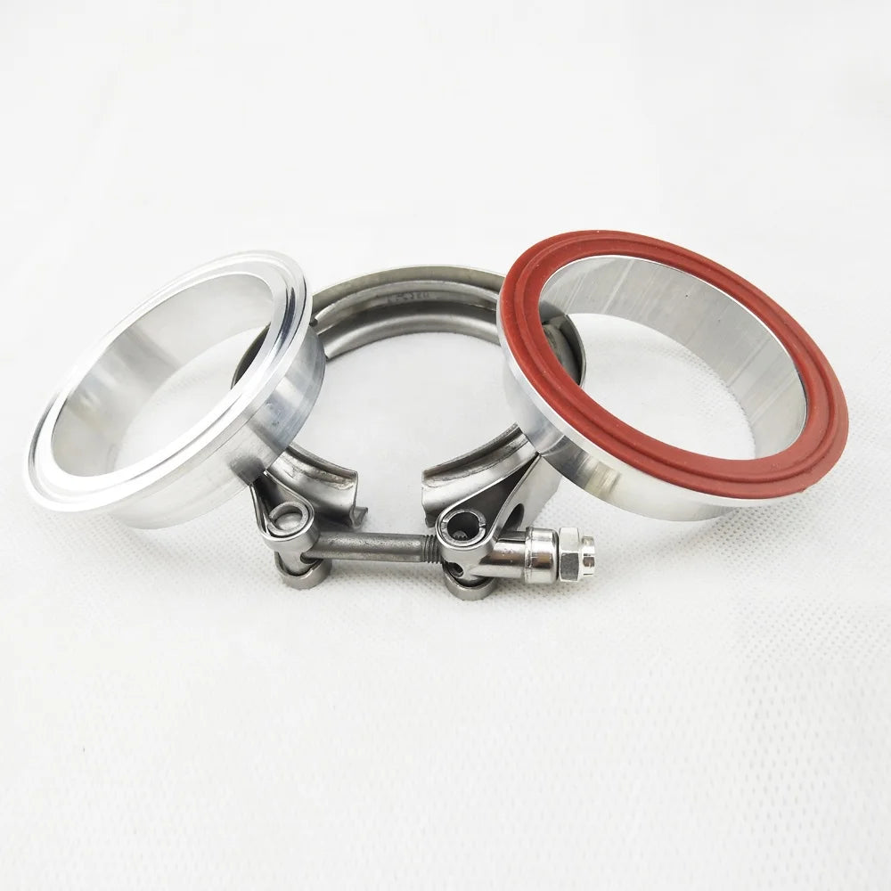 4.0'' SS304 Quick Release Latch V Band Grooved Clamp Kit with Aluminum V Band M/Female Flanges for AUTO Exhaust