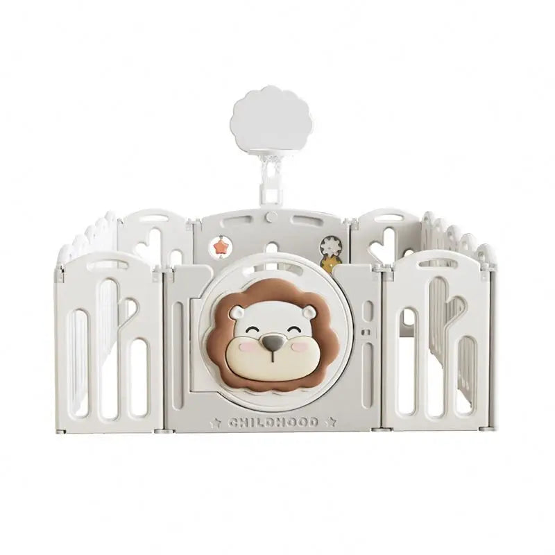 EN71 Certified Modern Foldable Plastic Safety Playpen for Kids School & Park Use White Color