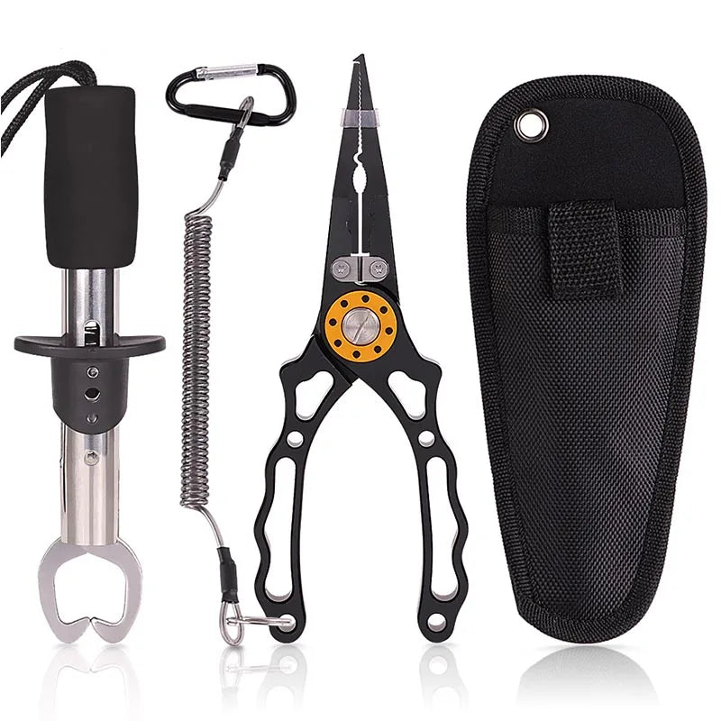 WEIHE 3 Colors Aluminium Alloy Fishing Pliers Fish Grip Controller Hook Remover Line Cutter Multi-function Tool