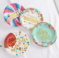 Colorful Disposable Eco-friendly Biodegradable Paper Plates for Birthday Parties Dessert/Cake Decorations Customized Colors Logo