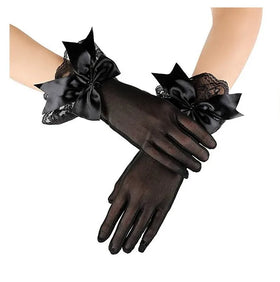 French Hepburn Style Elegant Bride Gloves for Photo Shoot Black Evening Dress Vintage Autumn Winter Socialite Banquet Gloves