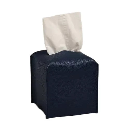 Rectangular Tissue Box Cover Pu Leather Tissue Box Holder with Bottom Belt Modern Stylish Tissue Box Organizer for Home Car
