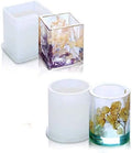 2 Pieces Resin Silicone Mould Flower Pot Ashtray Candle Pen Holder Soap Epoxy Casting Mould - Round and square