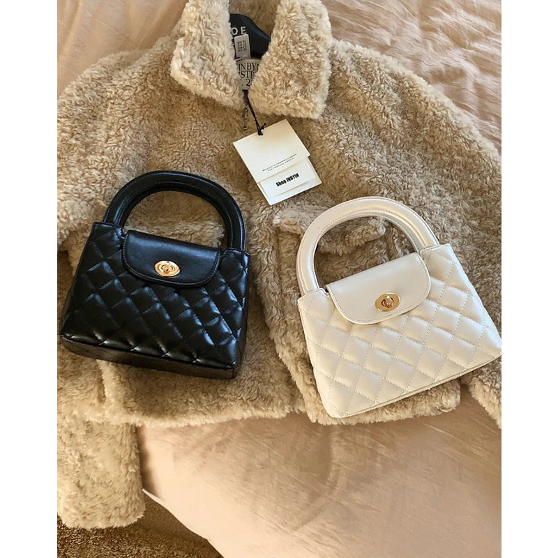 Women's New Small Fragrance Chain Handbag Diamond Lattice Hundred Shoulder Crossbody Bag Embroidery Lightweight Fashion Handbag
