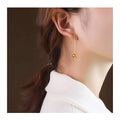 INS Simple Design Stainless Steel Gold Plating Studs Round Bead Earrings Studs Jewelry for Women