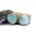 PM42639 Natural Gemstone Amazonite Heart Shape Pendant DIY Charms for Necklace Making Antique Silver Plated Valentines Jewelry