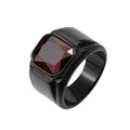Plating Gemstone Ring Wholesale Rings Stainless Steel Vintage 18K Gold Plated Men's Top Quality Ancient Geometric Fast Delivery