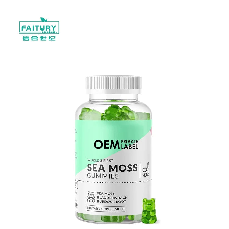 Faitury OEM Healthcare Supplements Seamoss Gummies Vegan Organic Sea Moss Gummies Private Label