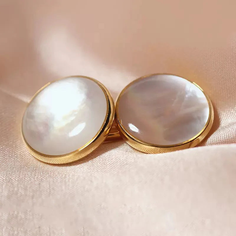 High-end Mens Light Luxury Sleeve Button Accessories Gift Box Sleeve Chain Deep-sea Mother-of-pearl French Cufflink Chain