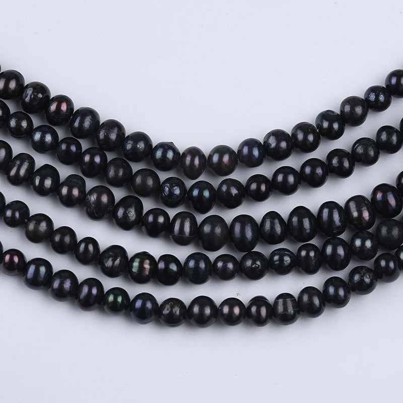 Wholesale  Freshwater Black Color Potato Pearls Beads Strands for Jewelry Making