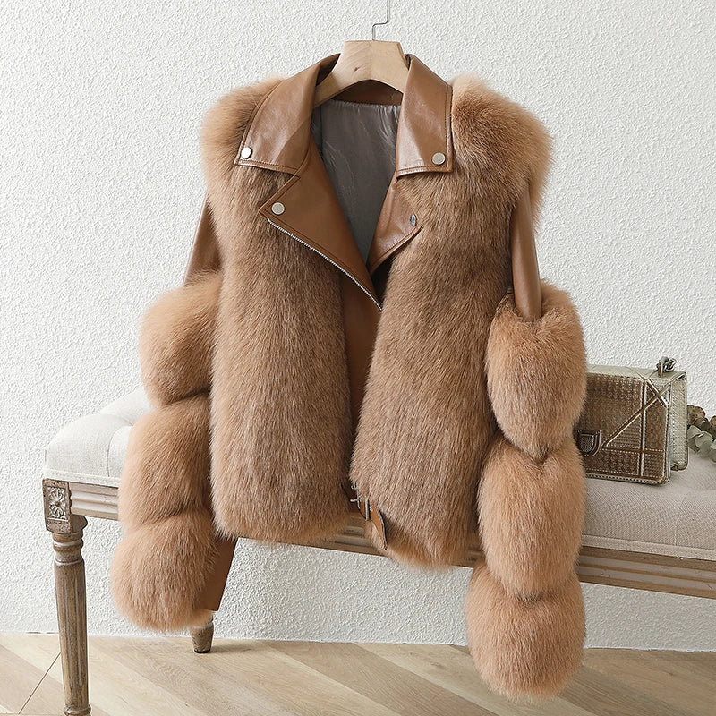 CUSTOM Winter Faux Fur Coats Ladies Short Jacket Warm Leather Fur Coat Fur Women Jackets