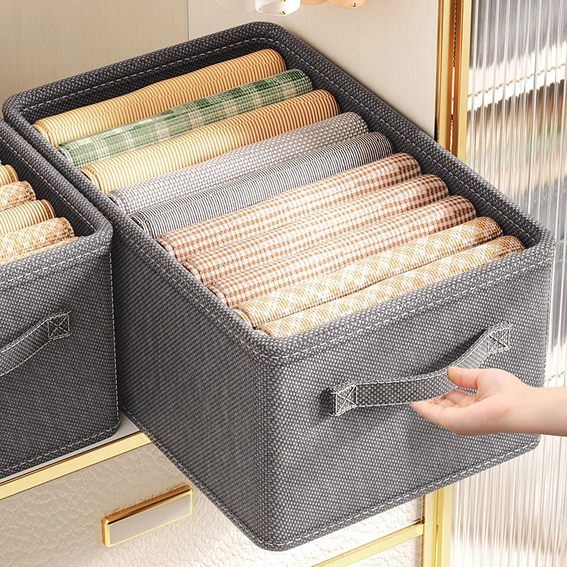 Basic Drawer Storage Box Organizer Collapsible Mini Containers for Desktop Office Closet Storage Bins Basket Storage Cube Bin