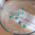 INS Luxury Crystal Stone Jewelry Necklace Brass Jewelry Charms Studs Long Earring for Women