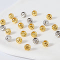Brass Isolation Beads 14k Diy Accessories 18k Gold Plated Smooth Round Bead Crimpers Striated Jewelry Making Watermelon Beads