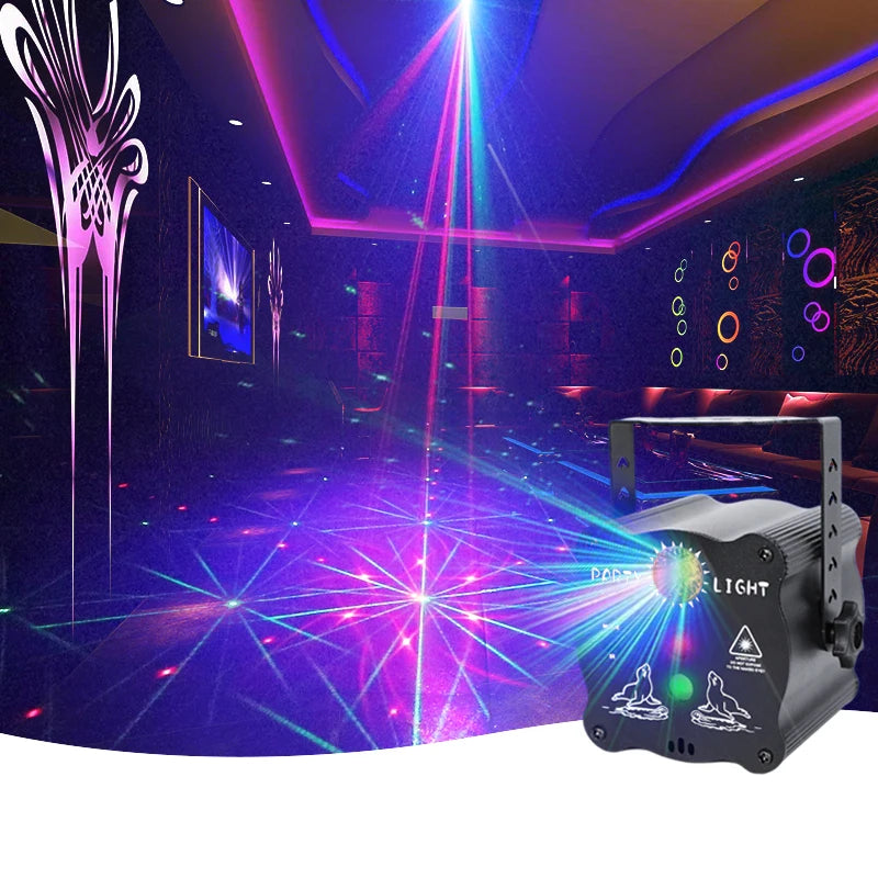 New Mini LED Laser Moon Lamp Dj Sound Control Interact Lighting LED Night Light Projector Smart Lights for Kids Room Night Club
