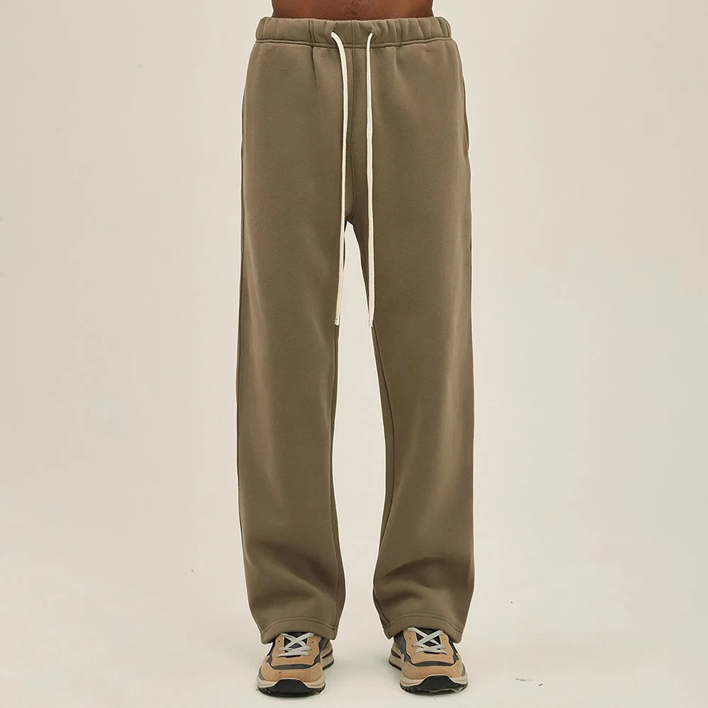 Premium Heavyweight 320Gsm Cotton Track Stacked Sweat Pants French Terry Joggers Flared Baggy Straight Men's Wide Leg Sweatpants
