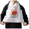 Hot Sale Custom Restaurant White Disposable Poly Crab Bibs Funny Waterproof Plastic Seafood Apron Bibs for Adults