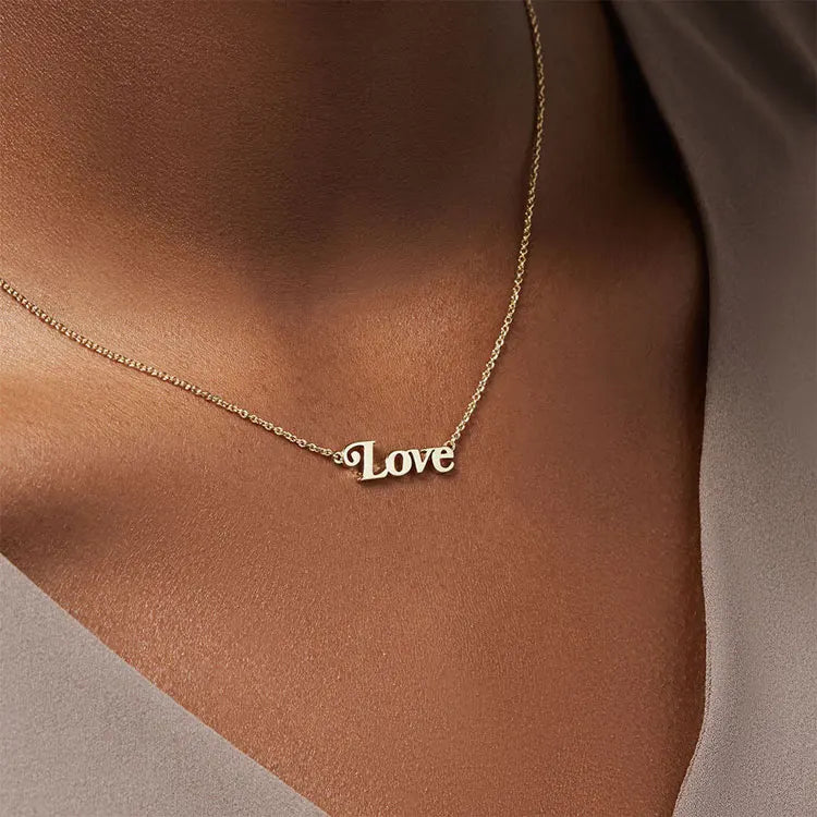 SC Inspirational Gold Plated Letter Dream Necklace Fashion Valentine's Day Gift Non Tarnish Letter Love Necklace for Women