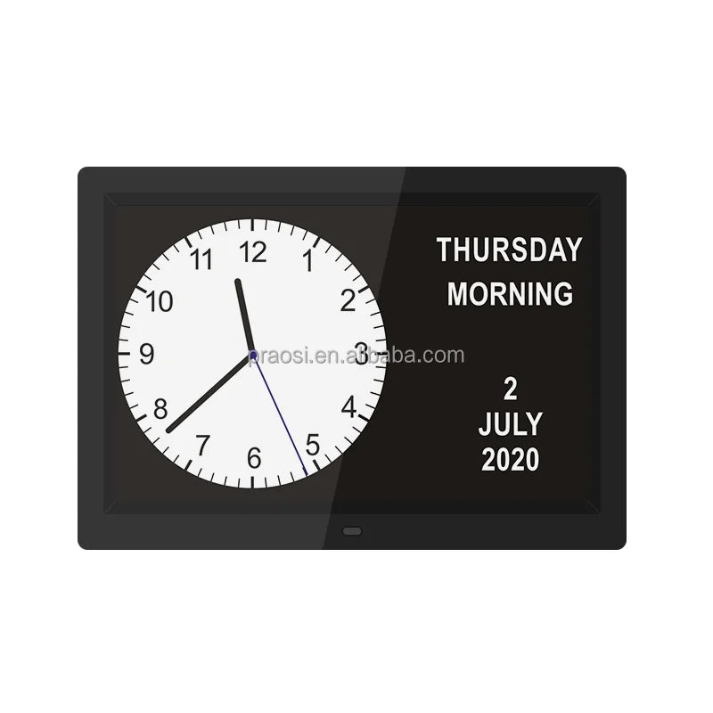 Pros 12 Inch Digital Calendar Day Clock Extra Large Non-Abbreviated Day Month Impaired Vision Memory Loss Dementia Clock Alarm