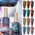 JTING New Style 6Colors Flower Secret Glitter Cat Eye Gel Nail Polish Magnet Graphics Reflective Cat Eye Gel Polish OEM Custom