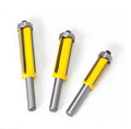 L-N207 8mm Shank 4 Blades Flush Trimming Router Bits 3pcs Set Woodworking Milling Cutter Carving Tools