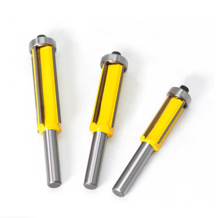 L-N207 8mm Shank 4 Blades Flush Trimming Router Bits 3pcs Set Woodworking Milling Cutter Carving Tools