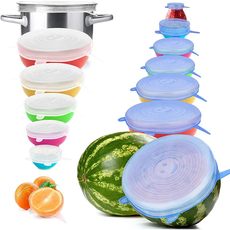 Various Size Food Cover Stretch Customized Logo Cups Personal Care Universal Kitchen Silicone Lids Provided Freely