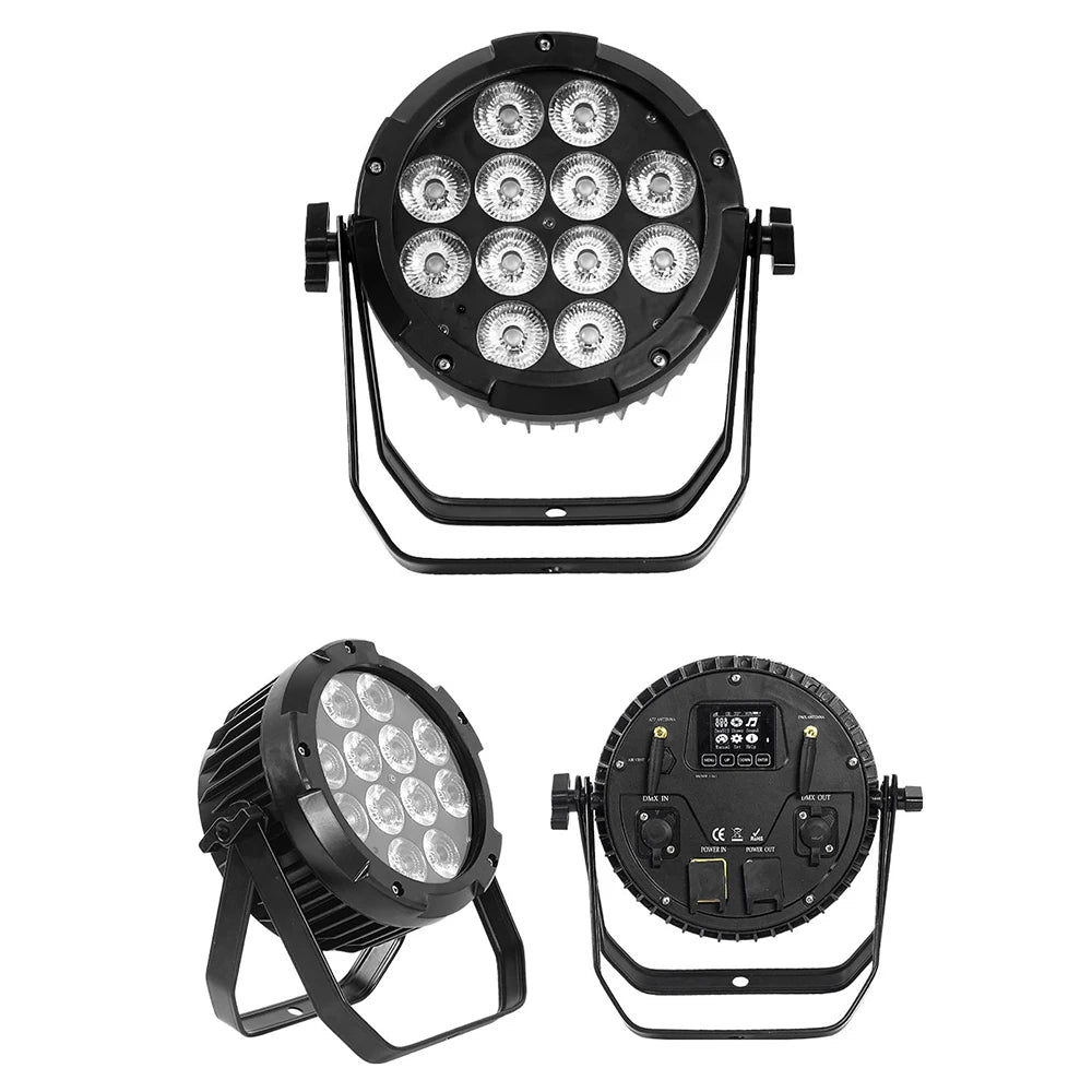 AICPOSE 12x18w Battery Wireless LED Par Light Outdoor Waterproof RGBWA UV 6in1 DMX LED Par Uplight