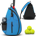Customizable Crossbody Water-Resistant Tennis & Pickleball Sling Backpack Polyester Outdoors Sports Bag that Holds Paddles Set