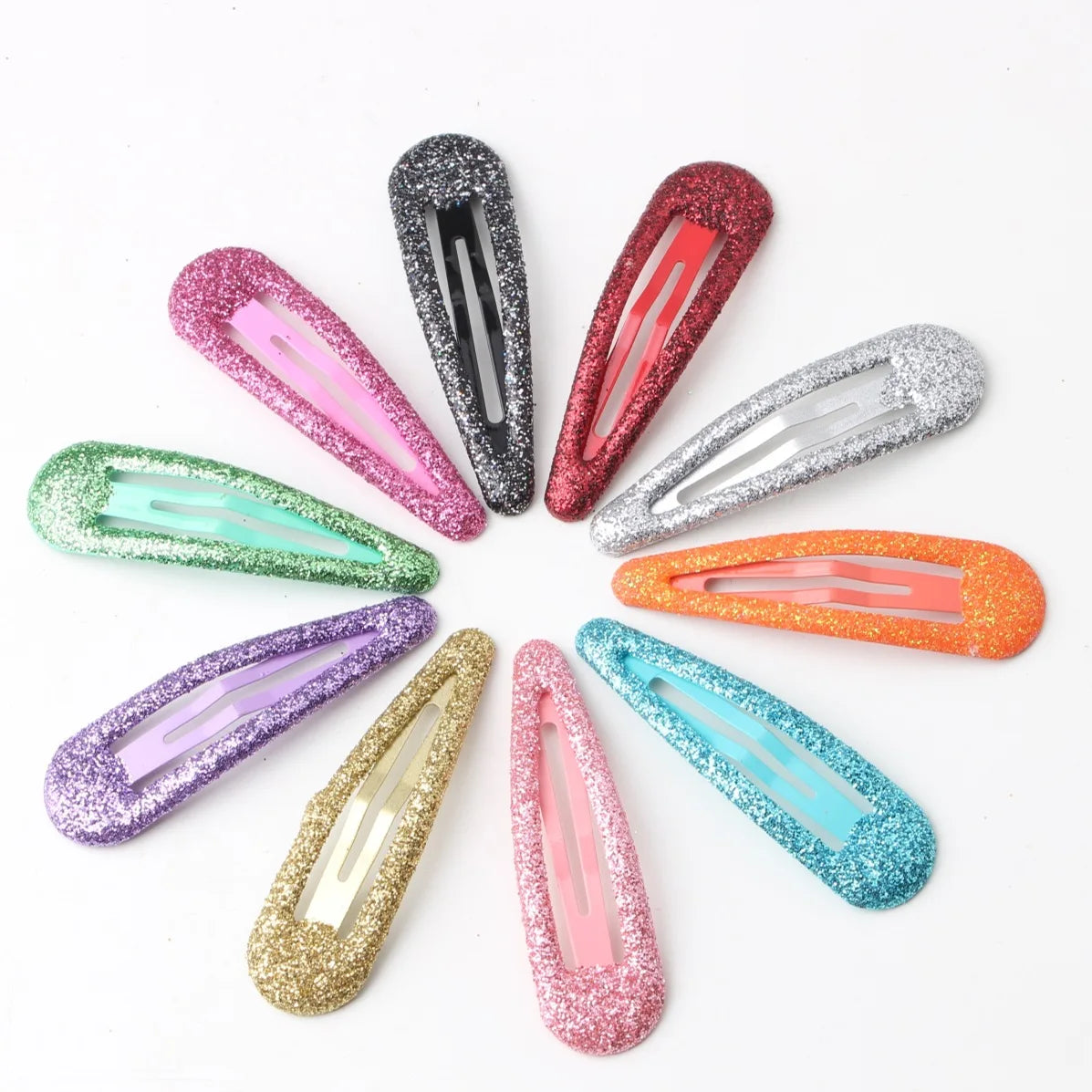 Yilibei 100pcs/set Sequins Assorted Girls Solid Color Snap Hair Clip Metal Mini Snap Hair Barrette Accessories Kids Bb Hair Clip