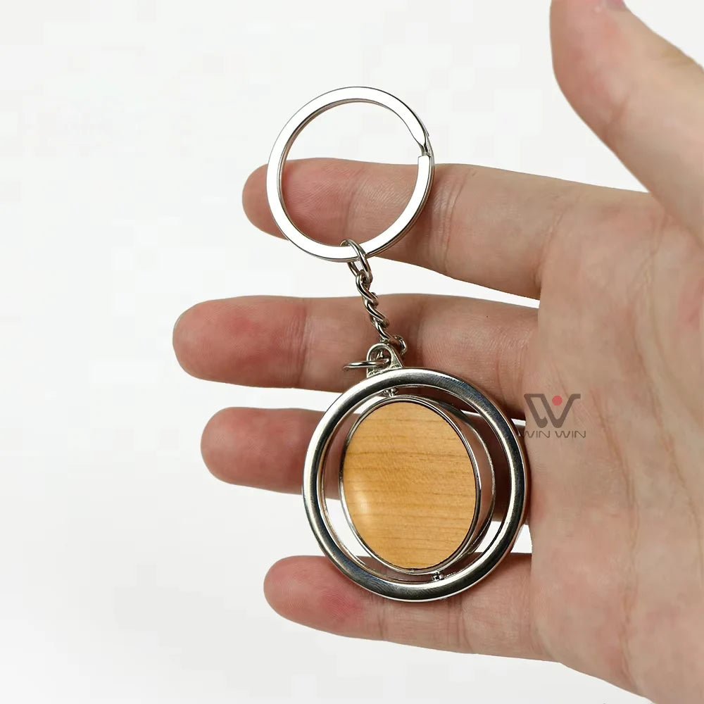 Metal Wooden Key Chains Custom Logo Wood Craft Keyring and Heart Shape Keychain
