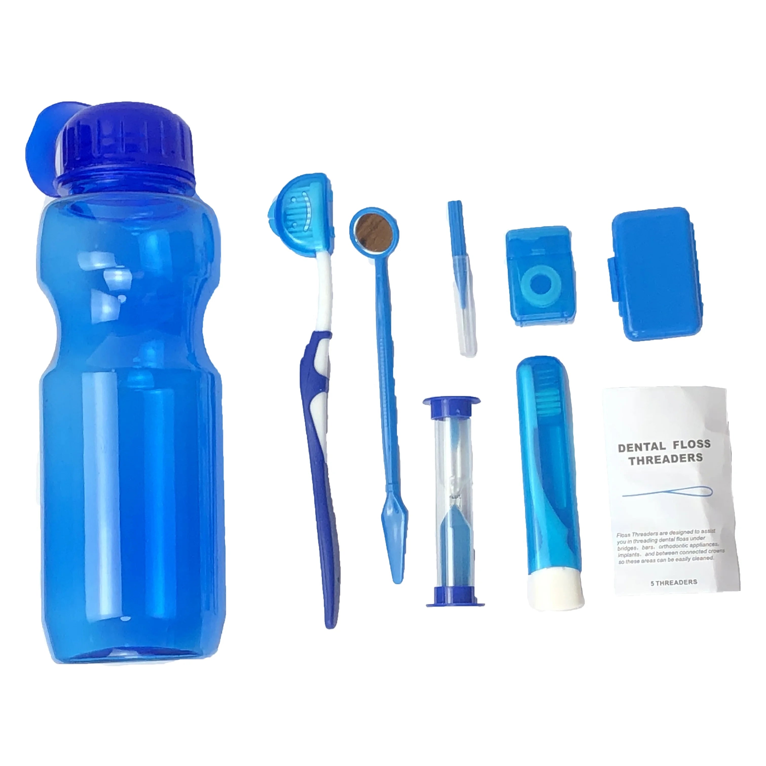 Promotional Dental Orthodontic Oral Care Travel Kit 8pcs Hygiene Cleaning Tooth Brush Kits