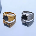 VAF New Design Black Enamel Shield Signet Ring Bague Unique Pour Homme En Acier Inoxydable