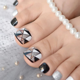 Press on Toe Nail Shiny Fashionable Gorgeous Multiple Designs Available Personal DIY French Acrylic Toenails