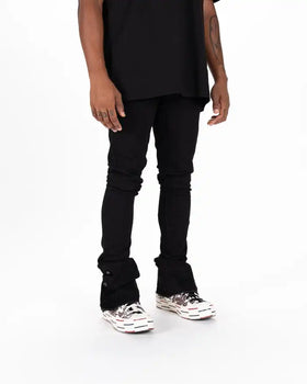 Custom Denim Stacked Jeans Men Flare Jeans Trousers Men's Versatile Denim Distressed Stacked Flare Jeans Men