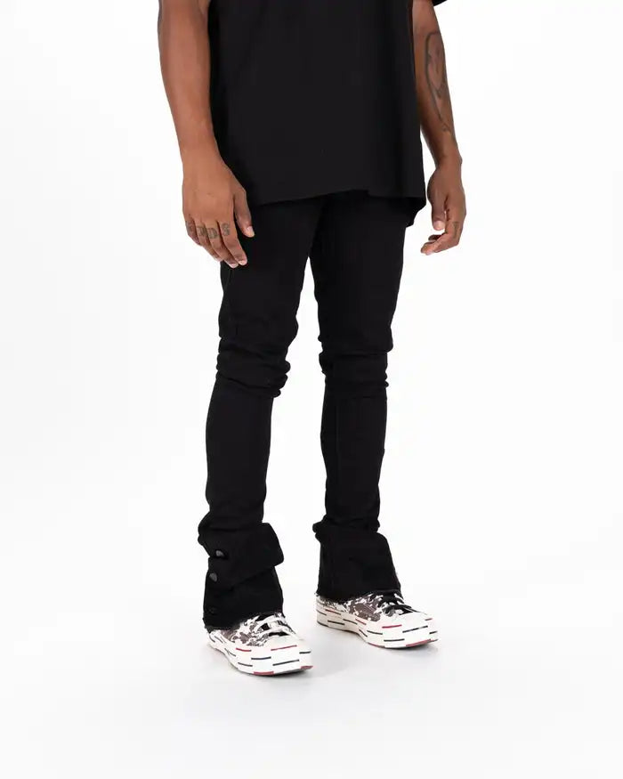 Custom Denim Stacked Jeans Men Flare Jeans Trousers Men's Versatile Denim Distressed Stacked Flare Jeans Men