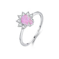 Top Selling Trendy 925 Sterling Silver Marquise Bezel 8x16mm Mohave Pink Opal Rhodium Plated Eternity Band Wedding Women's Ring