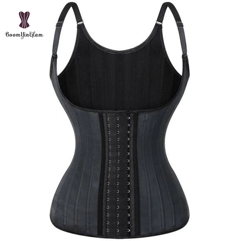 Hot Sale Latex Corset Women Shapers Slimming Vests Body Shaper Latex Shoulder Strap Waist Trainer 25 Steel Bones Adjustable Vest