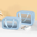 Large Capacity Travel Makeup Organizer Bag PU for Toiletry Storage Cosmetic Bag with Zipper Closure Fashionable Letter Pattern