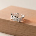 Minimalist Irregular Oval Shape Adjustable Open 925 Sterling Silver Finger Rings Fashion Jewelry for Women