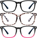 3Pack Computer Game Glasses Square Eyeglasses Frame Screen Glass Reading Glasses Anti Blue Light/